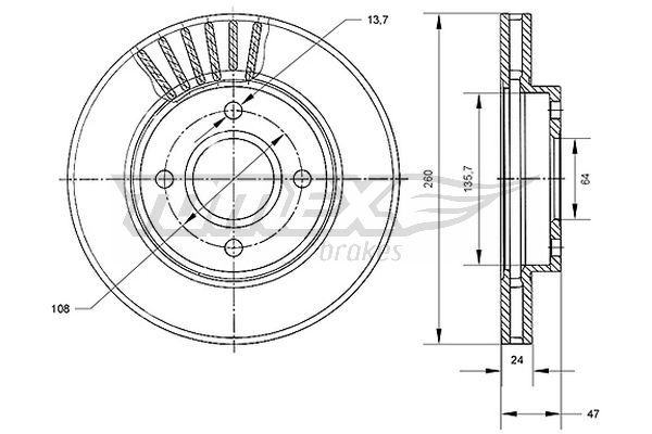 TOMEX BRAKES Piduriketas TX 70-43